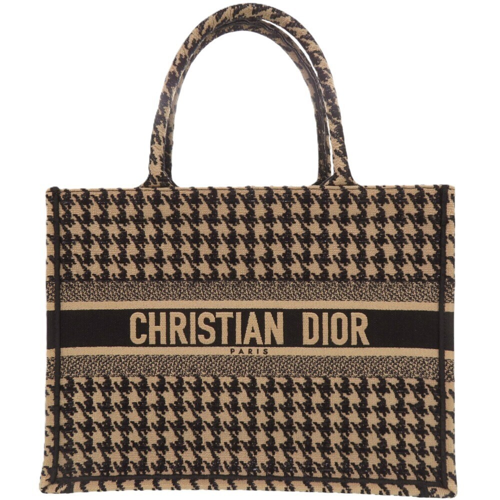 Christian Dior Dior Book Tote Medium Houndstooth Pattern M1296ZRFP Bag Canvas...
